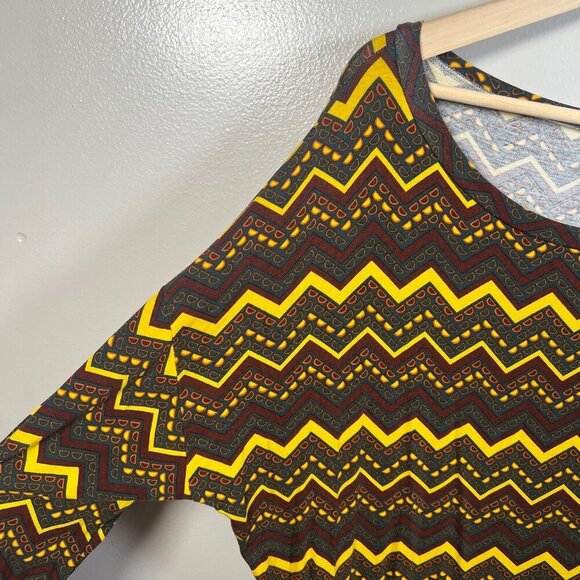 Missoni T-shirt Dress Size Large? Brown Yellow Chevron Stripes Art to Wear Artsy - Picture 4 of 7
